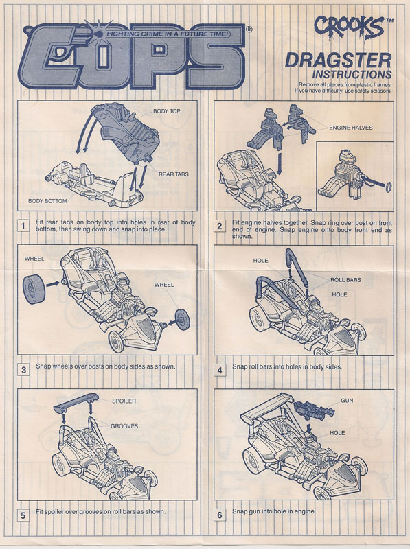 Hasbro C.O.P.S. - Dragster Des Années 90, Voiture Miniature à Collectionner